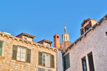 The facade of the old house. Dubrovnik, Croatia