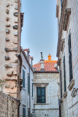 The facade of the old house. Dubrovnik, Croatia