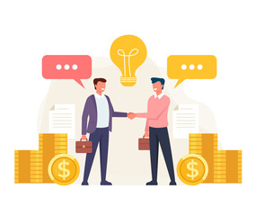 Business deal agreement concept. Vector flat cartoon graphic design isolated illustration