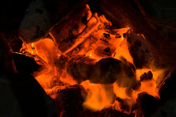 Background of the hot charcoal