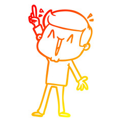 warm gradient line drawing cartoon happy man