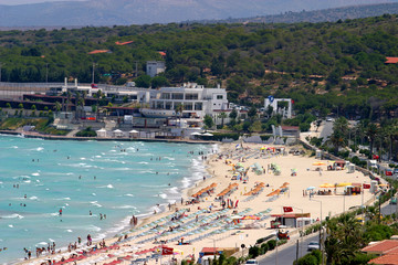 Beautiful beach in Cesme, Izmir, Turkey.