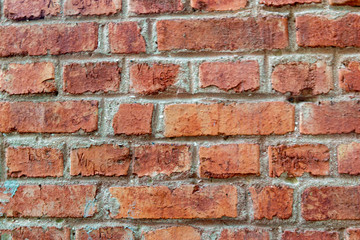 Brick wall texture background . Wall of old brick.