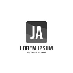 Initial JA logo template with modern frame. Minimalist JA letter logo vector illustration