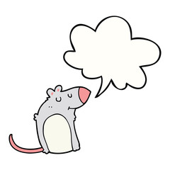 cartoon fat rat and speech bubble