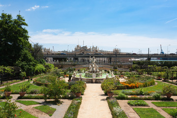 Genova, Italy. Palazzo  Andrea Doria. Palace on the beach. Summer. Beautiful garden.