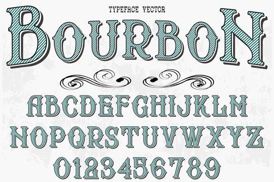 Retro Typography Vector Illustration.Outlined Typeface.