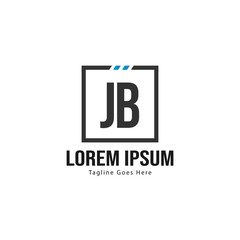 Initial JB logo template with modern frame. Minimalist JB letter logo vector illustration