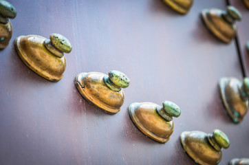 ancient doors close up on the historical streets of Spain