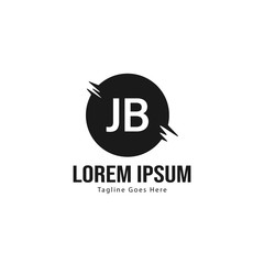 Initial JB logo template with modern frame. Minimalist JB letter logo vector illustration