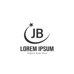 Initial JB logo template with modern frame. Minimalist JB letter logo vector illustration