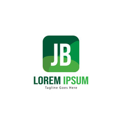 Initial JB logo template with modern frame. Minimalist JB letter logo vector illustration