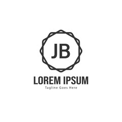 Initial JB logo template with modern frame. Minimalist JB letter logo vector illustration