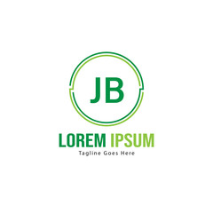 Initial JB logo template with modern frame. Minimalist JB letter logo vector illustration