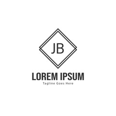 Initial JB logo template with modern frame. Minimalist JB letter logo vector illustration