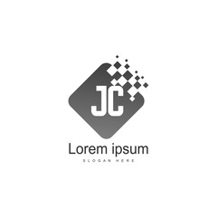 Initial JC logo template with modern frame. Minimalist JC letter logo vector illustration