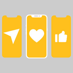 Design UI, screens and flat web icons for mobile apps for a different design.Concept.