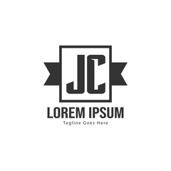 Initial JC logo template with modern frame. Minimalist JC letter logo vector illustration