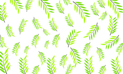 Naklejka na ściany i meble seamless background with green leaves