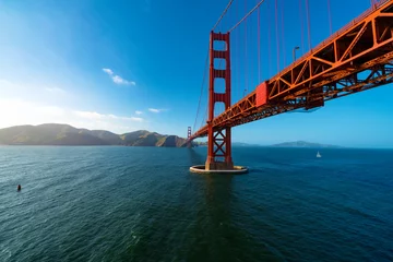 Vitrage gordijnen Golden Gate Bridge Luchtfoto van de Golden Gate Bridge in San Francisco, CA