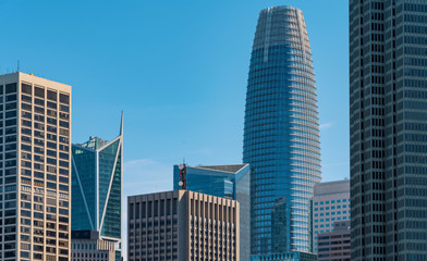 Downtown San Francisco skyline buildings and skyscrapers