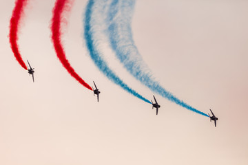 The Armée de l’Air display Team Patrouille de France performing one of their displays. Seen here...