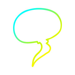 cold gradient line drawing cartoon speech bubble