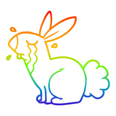 rainbow gradient line drawing cartoon bunny rabbit crying