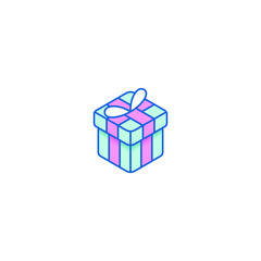 Modern Gift Icons Isometric 3d for electronic commerce store all company shopping business internet with high end look