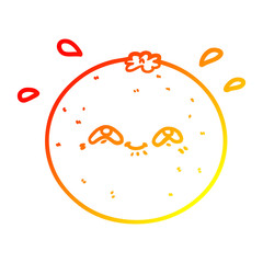 warm gradient line drawing cartoon orange
