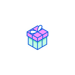 Modern Gift Icons Isometric 3d for electronic commerce store all company shopping business internet with high end look