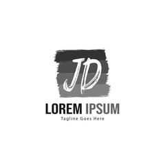 Initial JD logo template with modern frame. Minimalist JD letter logo vector illustration