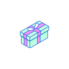 Modern Gift Icons Isometric 3d for electronic commerce store all company shopping business internet with high end look