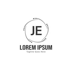 Obraz premium Initial JE logo template with modern frame. Minimalist JE letter logo vector illustration