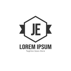 Initial JE logo template with modern frame. Minimalist JE letter logo vector illustration