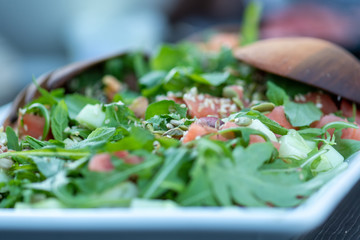 Tasty green food summer salad