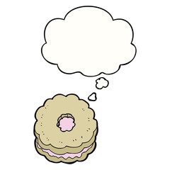 cartoon biscuit and thought bubble