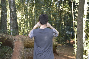 man in the forest