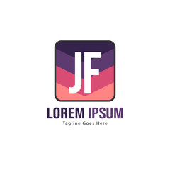 Initial JE logo template with modern frame. Minimalist JE letter logo vector illustration