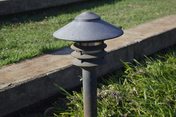 old lamp in garden
