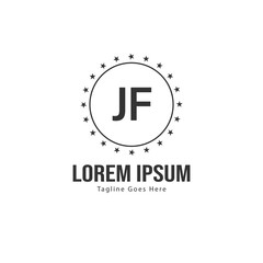 Obraz premium Initial JE logo template with modern frame. Minimalist JE letter logo vector illustration