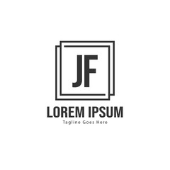 Initial JE logo template with modern frame. Minimalist JE letter logo vector illustration