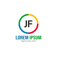 Initial JE logo template with modern frame. Minimalist JE letter logo vector illustration