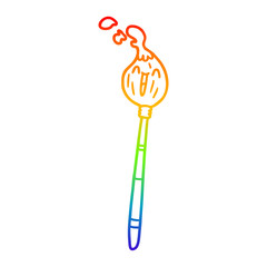 rainbow gradient line drawing happy cartoon paintbrush