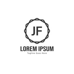 Initial JE logo template with modern frame. Minimalist JE letter logo vector illustration