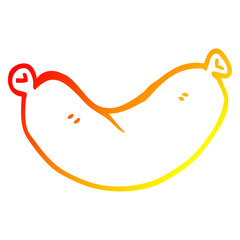 warm gradient line drawing cartoon sausage