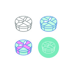 Set Modern Gift Icons Isometric 3d for electronic commerce store all company shopping business internet with high end look