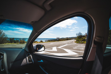 view of the landscape from the car window