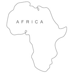 Africa world map outline, vector illustration