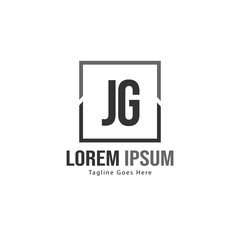 Obraz premium Initial JG logo template with modern frame. Minimalist JG letter logo vector illustration